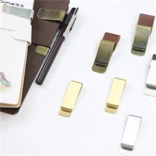 Ретро из меди и нержавеющей стали ручная книга металлический держатель для ручек Путешествия Аксессуары для ноутбука латунная ручка держатель высокого класса канцелярские принадлежности