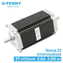 CNC NEMA23 шаговый двигатель 57x112 мм 4-свинец 3A 3N. М двойной вал 112 мм 428Oz-in для 3D принтер для гравировальный станок с ЧПУ, фрезерный станок с ЧПУ