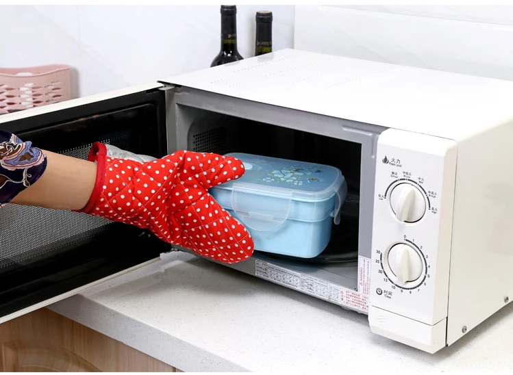 1 шт. хлопчатобумажные изолированные перчатки для духовки термостойкие варежки для духовки кухонная принадлежность, микроволновая печь Нескользящая Защитная перчатка для пальцев
