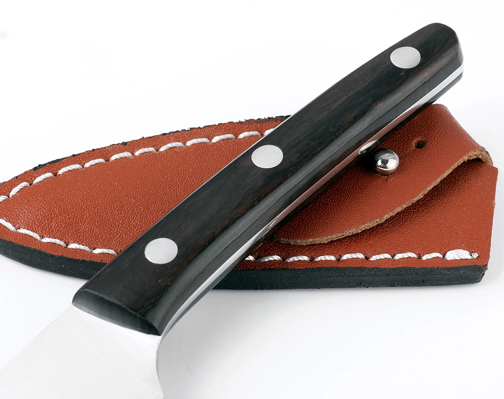KKWOLF остроконечная бритва 440C стальной охотничий нож с фиксированным лезвием, ножи для выживания на открытом воздухе и оболочка для походов, Лидер продаж, кожаный инструмент для кемпинга