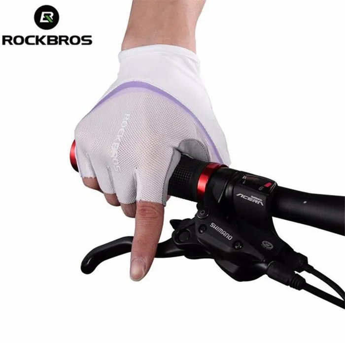ROCKBROS Women Cycling font b Gloves b font Breathable Washable Half Finger MTB Riding Fitness Motorcycle