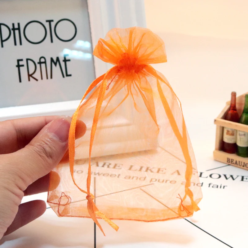

30x40cm Large Simple Pure Color Stuff 50pcs/lot Convenient Pocket Organza Bags Accept Custom Logo And Size Change Special Shape