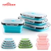 Silicone Collapsible Lunch Box Food Storage Container Bento BPA Free Microwavable Portable Picnic Camping Rectangle Outdoor Box ► Photo 1/6