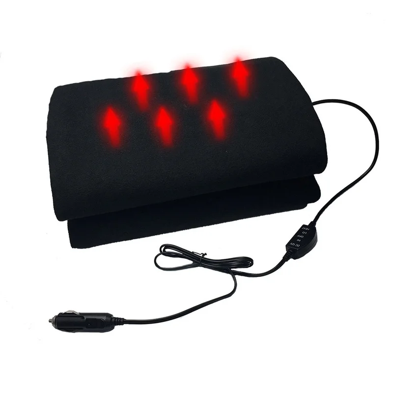1,45X1 m coche calefacción eléctrica manta coche accesorios de lana acogedor invierno cálido para coche Van camión viajes por carretera camping RV
