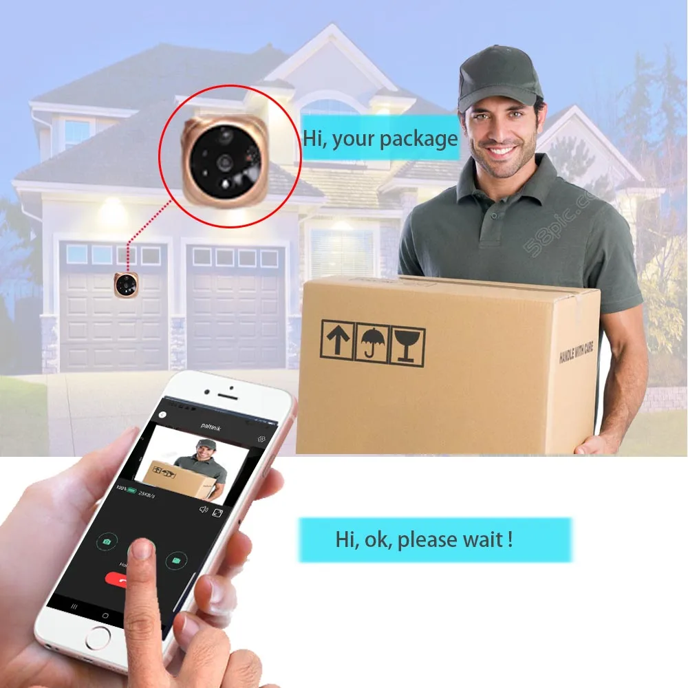  Topvico Doorbell Video Peephole Wifi Doorbell Camera 4.3