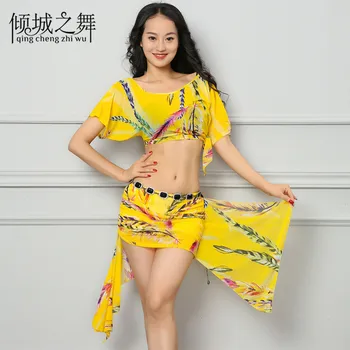 

2018 new woman belly dance suit uniforms contracted group exercise belly dancing clothing ZM194