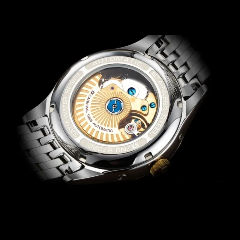 Карнавальные модные деловые мужские часы лучший бренд класса люкс Moon phase автоматические часы мужские многофункциональные светящиеся механические часы