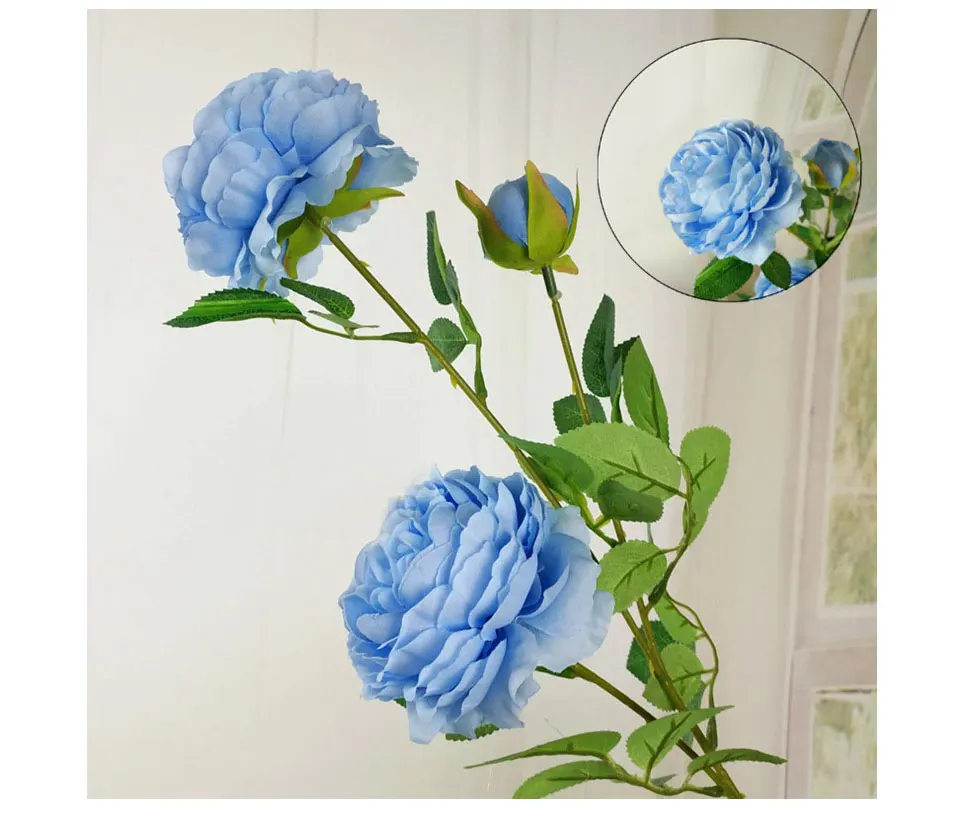 Artificial Flowers 3 Heads White Yellow Peonies Silk Flowers Peony Artificial Flower Wedding Decor for Home Peonies Color_18