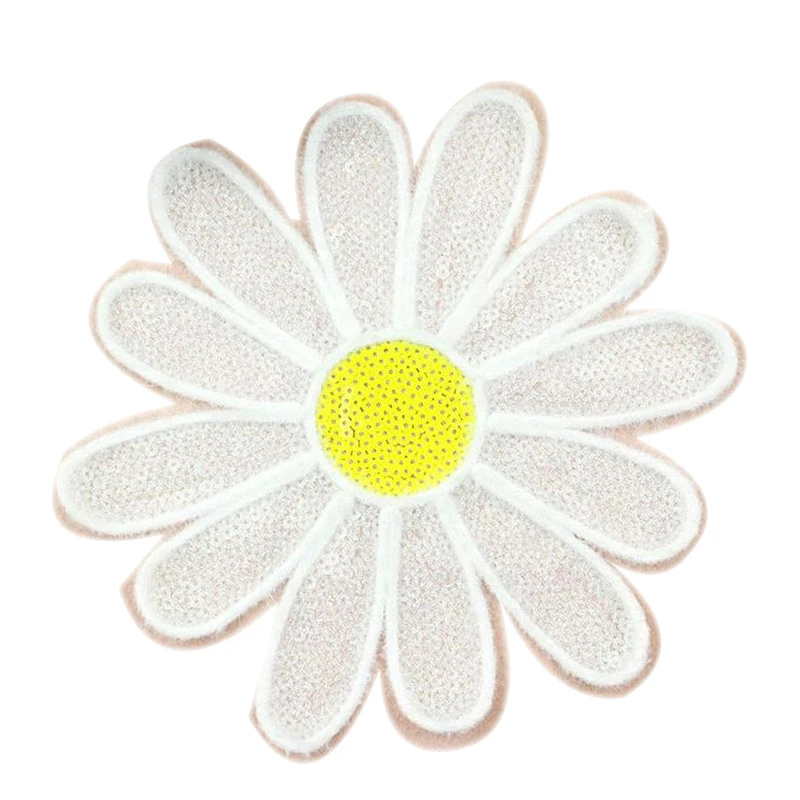 

Clothes Accessories Sequins Iron on Patches For Clothing Fashion Cute Stickers T-shirt Fabric Diy Patch 23cm Sunflower Logo
