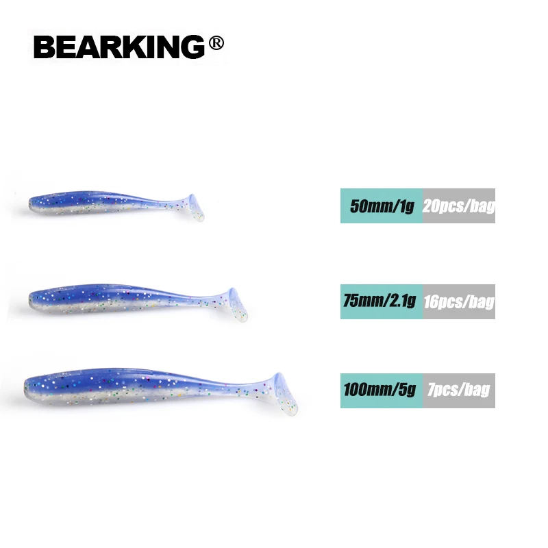 BEARKING Shiner 5 см 7,5 см 10 см искусственная Мягкая наживка рыболовный червь силиконовый бас Щука Гольян Swimbait джиггинг пластиковые приманки