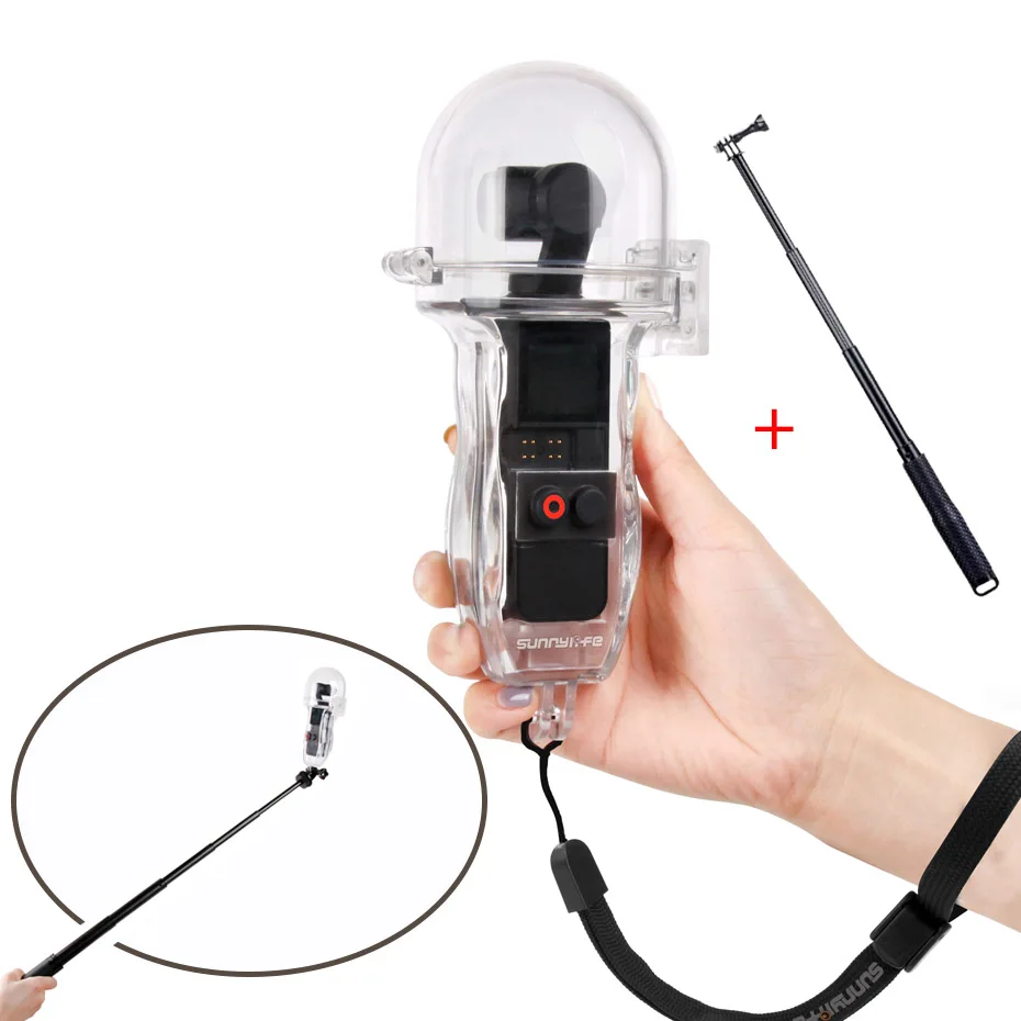 

For Osmo Pocket Waterproof Case With Gift Selfie Stick For DJI Osmo Pocket Protector Gimbal Accessories Diving Housing Shell 60M