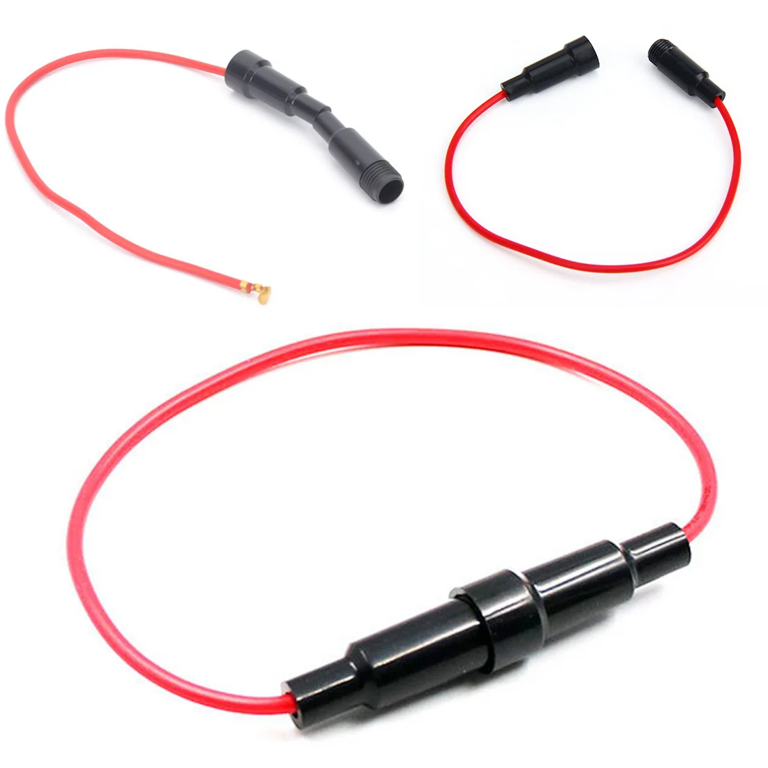 10pcs Glass Fuse Holder Screw Type 5*20mm With 22 AWG Wire Cable 250V