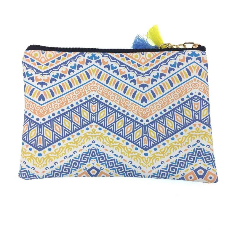 KANDRA Waterproof Tribal Tassel Makeup Bag Travel Zipper Pouch Cosmetic Bag Boho Clutch Purse Native Southwest Style Women Gift KANDRA Waterproof Tribal Tassel Makeup Bag Travel Zipper Pouch Cosmetic Bag Boho Clutch Purse Native Southwest Style Women Gift