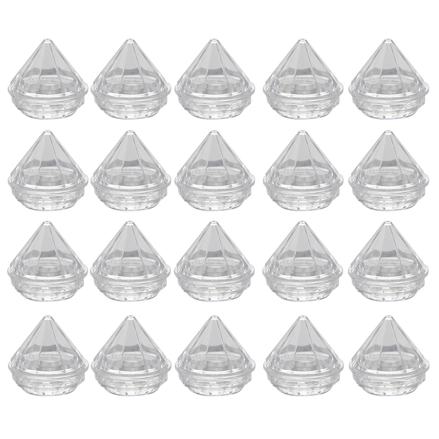 

20PCS 5g Diamond-shape Clear Refillable Empty Cosmetic Makeup Creams Containers Jar Bottles Box for Women Girls Travel Home Use