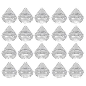 

20PCS 5g Diamond-shape Clear Refillable Empty Cosmetic Makeup Creams Containers Jar Bottles Box for Women Girls Travel Home Use