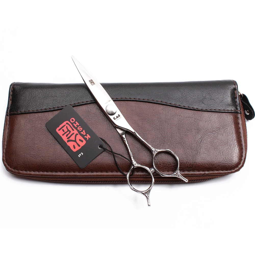 

6" 17.5cm 440C Kasho Silver Professional Hairdressing Scissors Cutting Shears Thinning Scissors Salon Tools Hair Scissors H9018