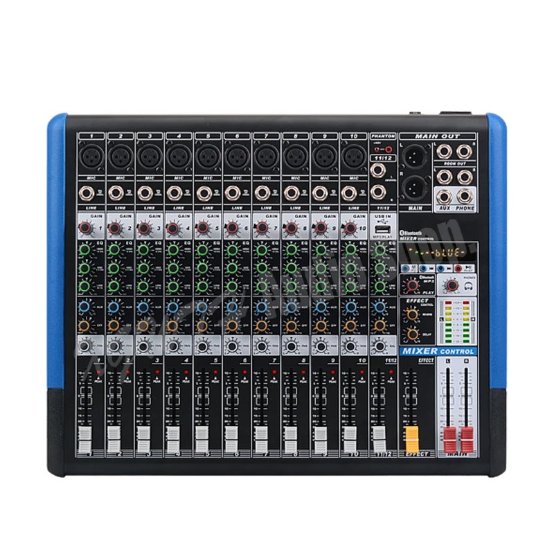 US $196.65 12 Channel Audio Bluetooth Mixer Professional Microphone Sound Mixing Console Series With 48V Phantom Power USB MP3