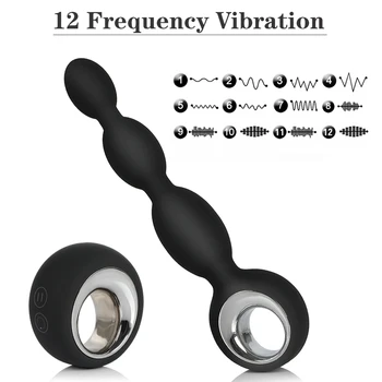 USB Charging Anal Beads Plug Vibrator Silicone Butt Plug G-spot Messager Dildo Vibrator Sex Products Anal Sex Toys For Men Women