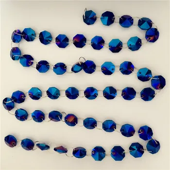

Blue Light 14mm 100 Meters Crystal Garland Strand Octagon Bead Chain For Atmosphere Layout Free Shipping