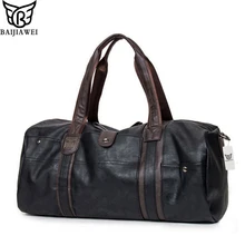 BAIJIAWEI Nouvelle Arrivée Huile-Cire En Cuir Sacs À Main Pour Hommes de Grande Capacité Épaule Portable Sacs Hommes Sacs de Voyage de Voyage paquet