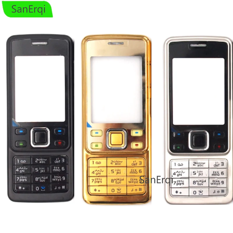 

For Nokia 6300 Housing Metal Full Complete Mobile Phone Cover Case Housing English / Russian Keypad SanErqi