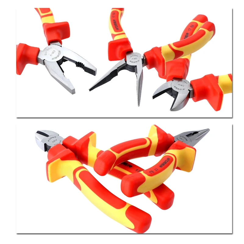 Набор изолированных отверток VDE 1000V Магнитный Отвертка 6 ''8'' кусачки CR-V плоскогубцы для ремонта электрика