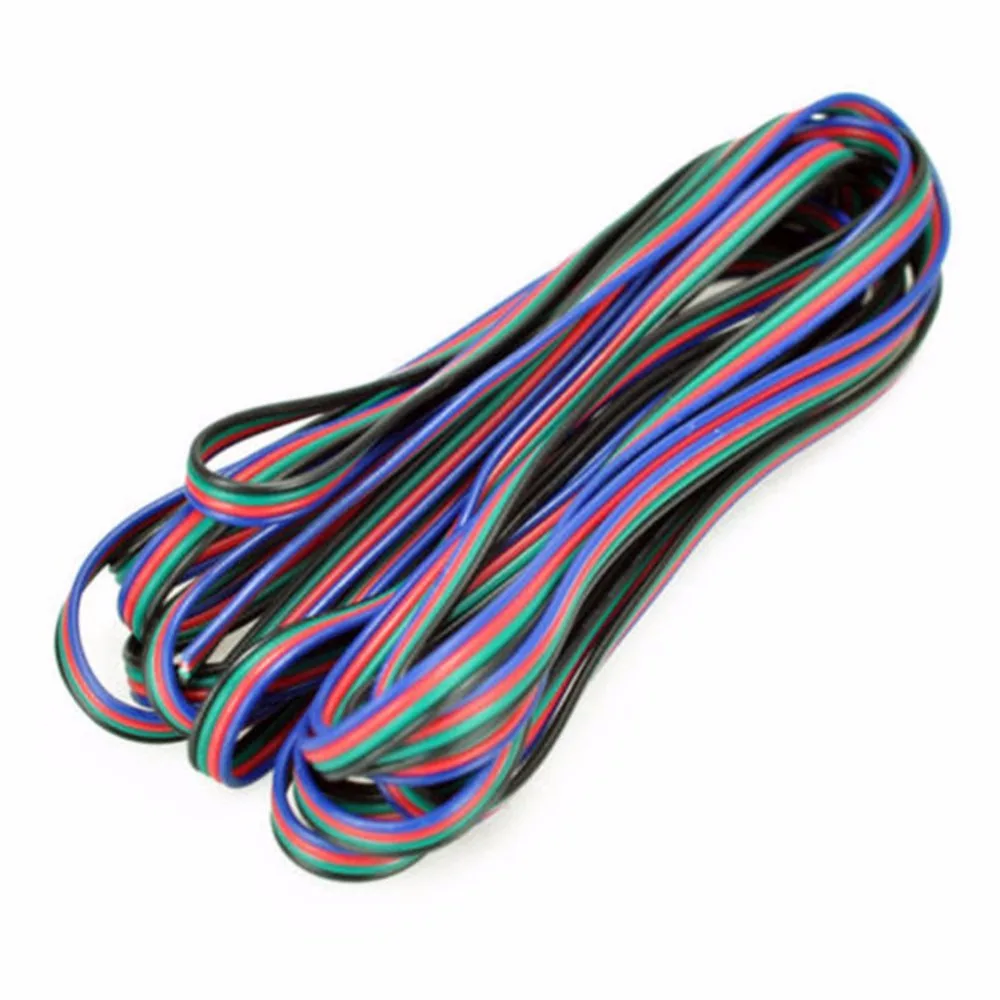 4 Pics 4 دبوس RGB تمديد سلك موصل كابل الحبل ل 3528/5050 LED قطاع ضوء الساخن
