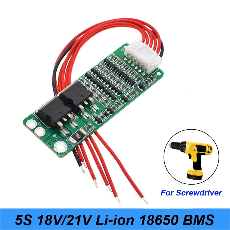 

NEW 5S 15A Li-ion Lithium Battery BMS 18650 battery screwdriver Charger Protection Board 18V 21V Cell Protection Circuit AU21