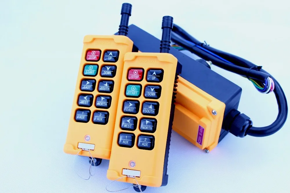

HS-10(2TX+1RX) 1 receiver+ 2transmitter crane remote control Industrial Remote Control Crane Transmitter 10 keys