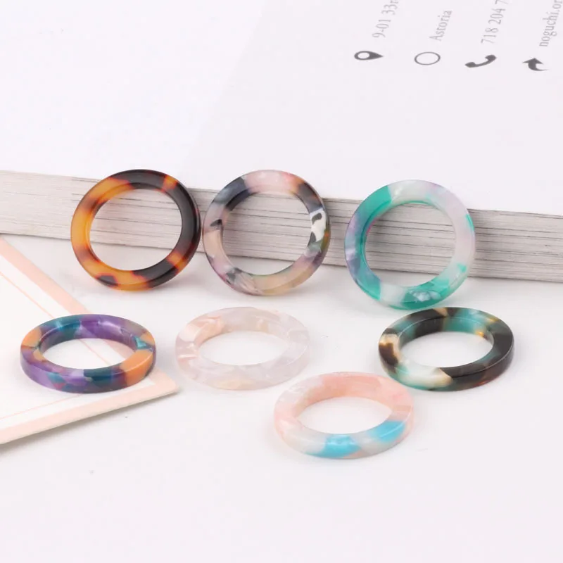 

50pcs 20mm Acetic Acid Hollow Circle Eardrop Charms Diy Handmade Earring Accessories for Pendant Necklace Jewelry Components