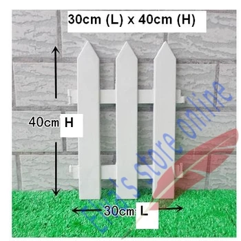 

30cm x 40cm Plastic Fences White Railing Fences European Country style Insert Ground For Garden Courtyard Decor Easily Assembled