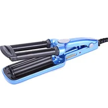 Синие бигуди для волос мини 3 баррель щипцы для завивки волос Плоские керамические инструменты для волос профессиональные щипцы для завивки палочка салонные Инструменты для укладки