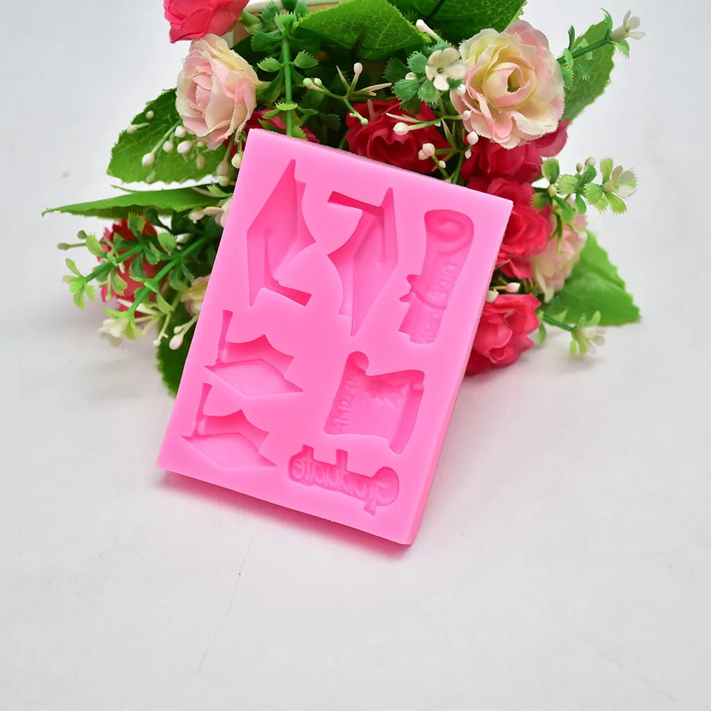 

Fondant Cake Mold Graduation Cap Decoration Shape Silicone Cake Chocolate Mold DIY Kitchenware