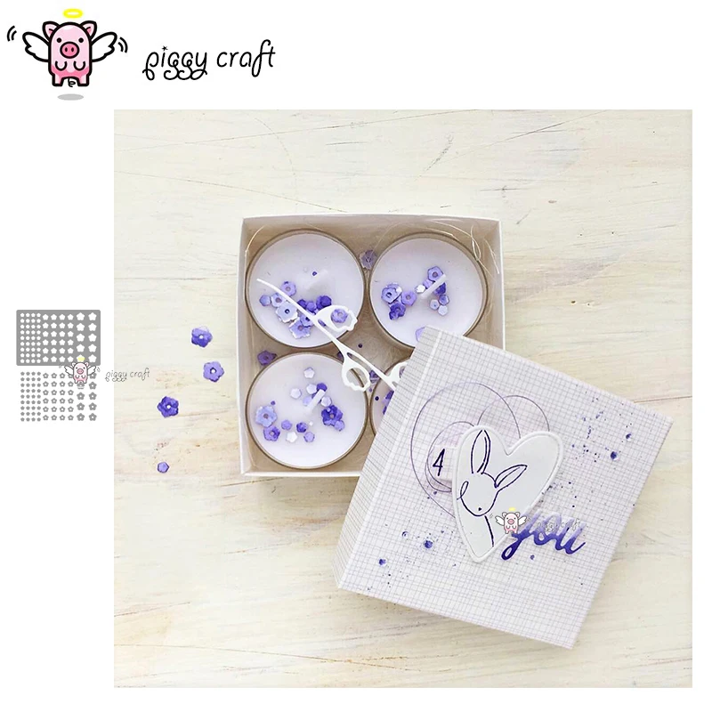 

Piggy Craft metal cutting dies cut die mold Flower shake card decoration Scrapbook paper craft knife mould blade punch stencils