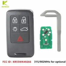 KEYECU Замена удаленной машине брелока 5 Кнопка 902 мГц/315 мГц для Volvo S60 V60 XC60 XC70 идентификаторе FCC: KR55WK49266