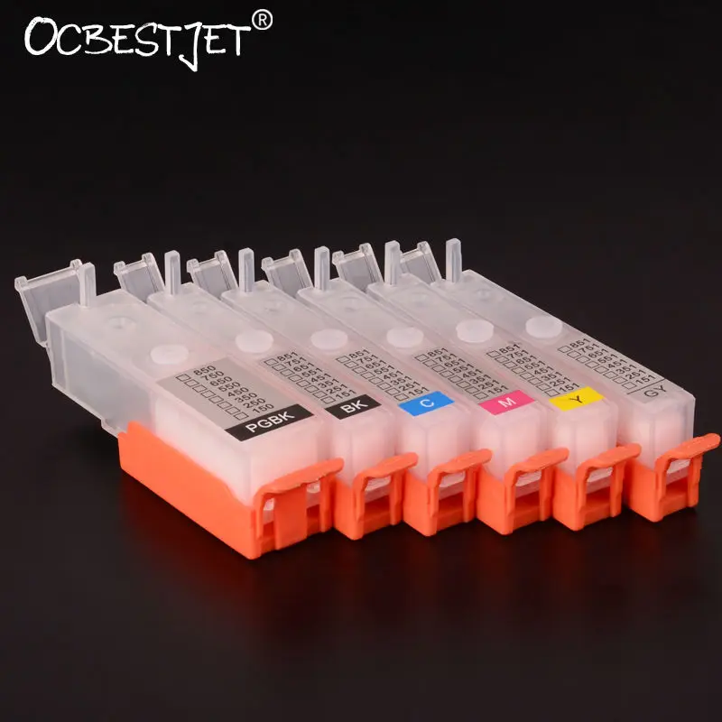 

6pcs PGI-250 CLI-251 Refillable Ink cartridge For Canon PIXMA MG6320 MG7120 iP8720 MG7520 Printer with ARC Chip