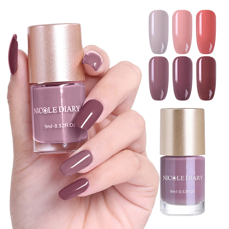 

NICOLE DIARY 9ml Series Nail Polish Quick Dry Eco-friendly Nail Art Lacquer Varnish Polish 6 Colors Optional