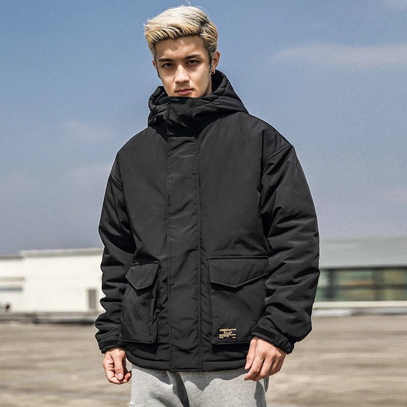 Men Winter Padded Jackets Warm Winter Coats Men Clothes Thick Warm Zipper Jacket  Black Large Size Hooded  Coat  2019 Sale  (9)