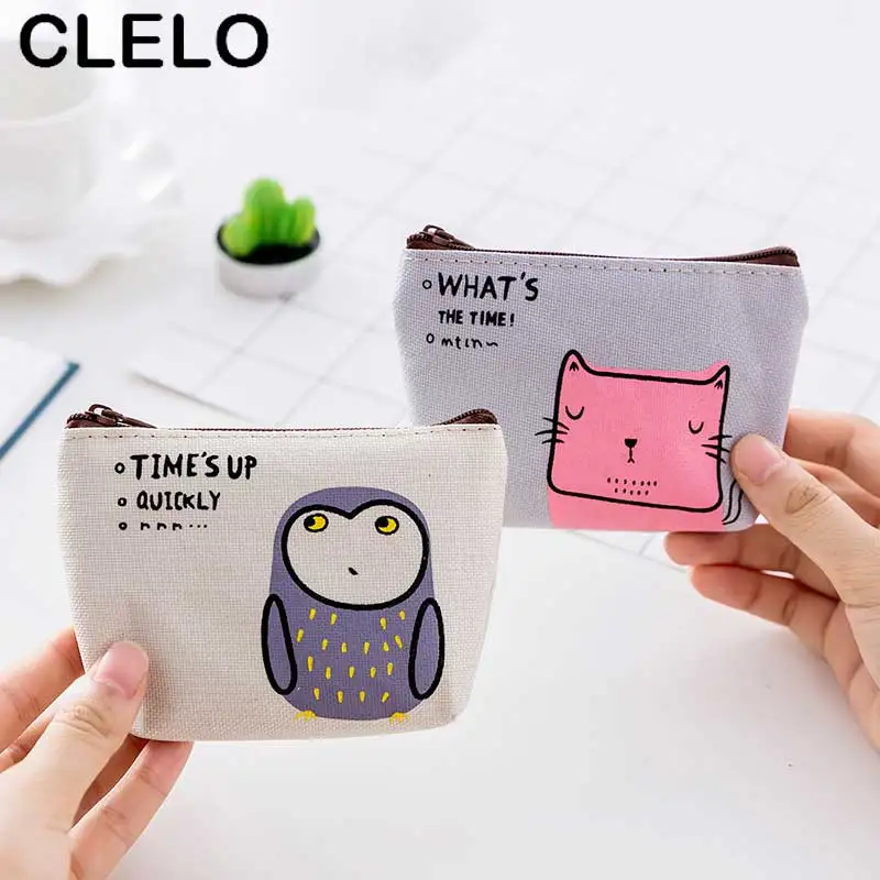 

CLELO Animal series Coin Purse Change Cash Bag Holder Kawaii cat Small Purse Mini Change Wallet Small Bag Kids Zipper Pouch Bag