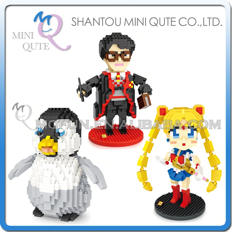 

Mini Qute LOZ Kawaii Anime sailor moon harry potter penguin plastic diamond building blocks action figures educational toy