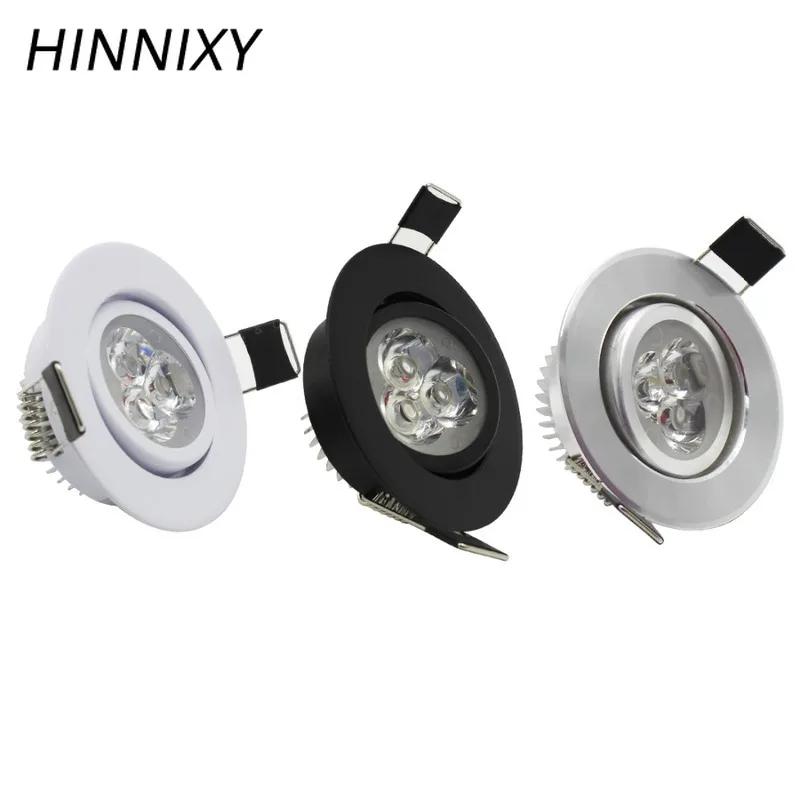 Hinnixy LED 3 Вт потолочный светильник серебристо черный белый 55 мм отверстие 110 В 240