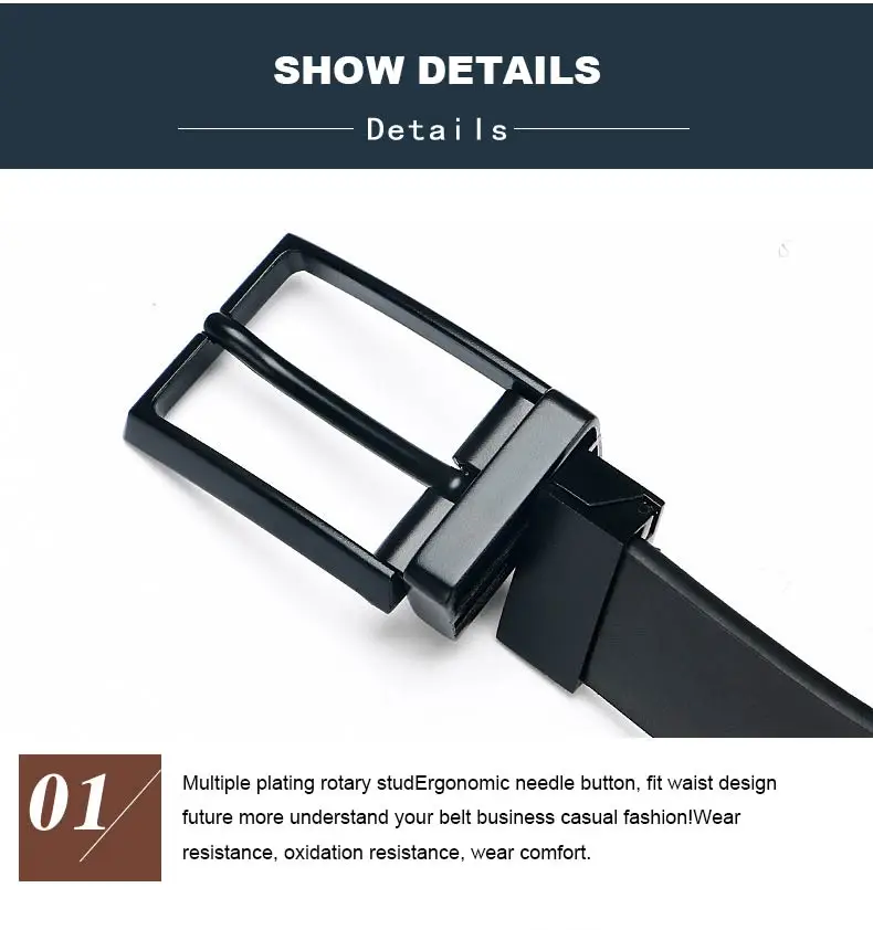 DOULILU Double-sided available Two-layer leather pin buckle belt Men's double-sided leather casual fashion belt rotation buckle  For Men Jeans Casual Belt Pin Buckle Masculine Cummerbund1 (11)