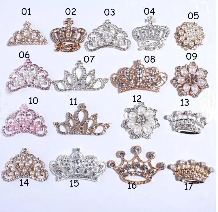 

Rhinestone Crown Button Crystal Flatback Button Hair Flower Center Wedding Embellishment DIY