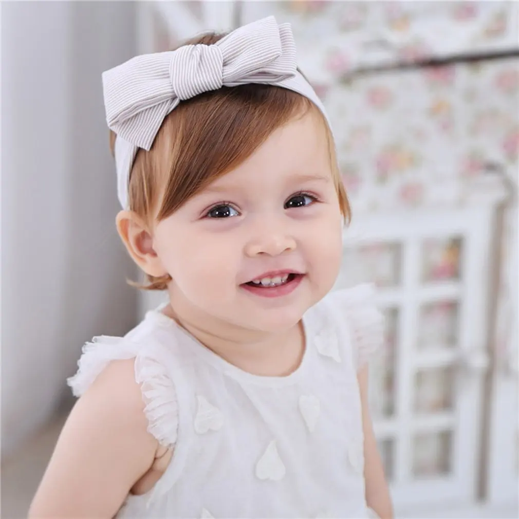 Cute Stripe Cotton Baby Girls Headwear Head Wraps Turban Headband