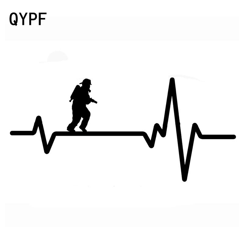 

QYPF 18.4cm*8.5cm In The Rescue Fire Breakout Fireman With New Speed Light Vinyl Bright Car Sticker Decal Patter C18-0904