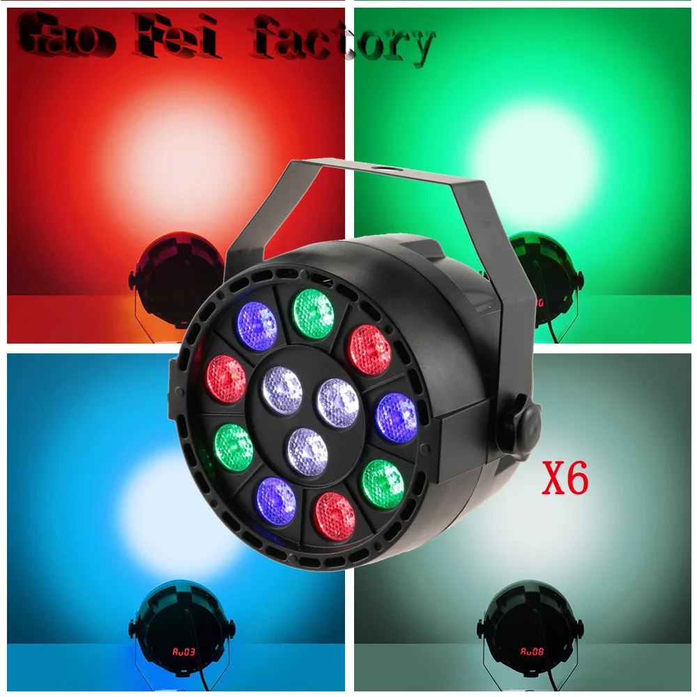 

6pcs/lot 12x3W Led Stage Light Par Light With DMX512 for disco DJ projector machine Party
