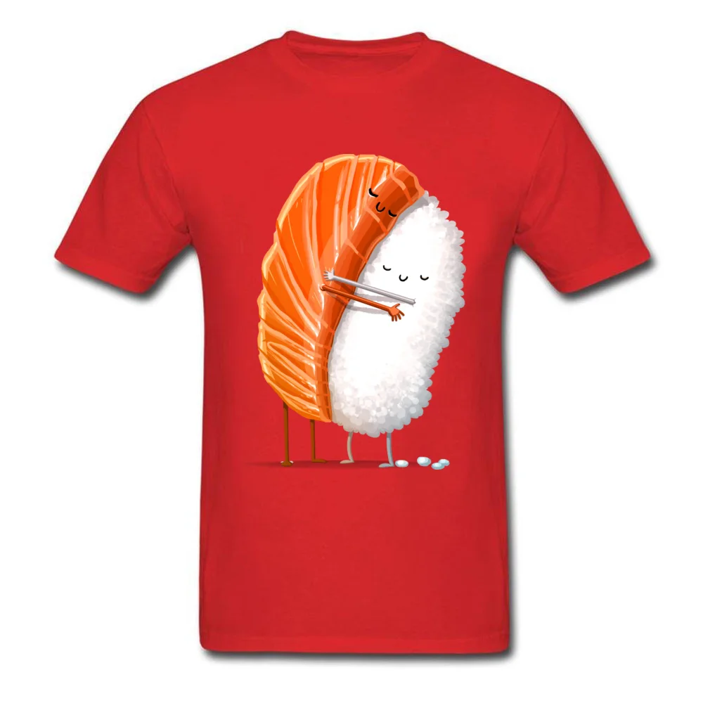 Sushi Hug Autumn All Cotton O-Neck Tops T Shirt Short Sleeve Casual Tees Company Casual Top T-shirts Free Shipping Sushi Hug red
