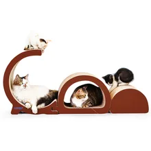 Pet Cat Scratch Post Furniture Luxury Tower Climbing Tree Scratching Board Accordion Foldable Cats Scratcher Pets Play House Toy