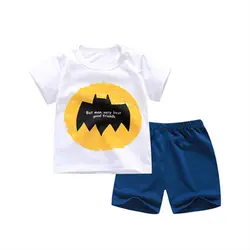 Raisvern/2019 г. новый летний костюм для малышей модные комплекты одежды для маленьких мальчиков и девочек с мультяшным принтом хлопковые