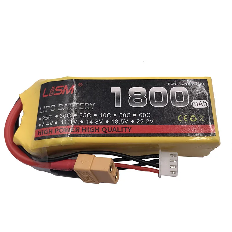

3S 11.1V 1800mAh 60C Max 120C RC LiPo battery 3S For RC Airplane Drone Quadrotor Car Remote Control Battery #40C33